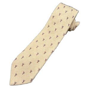VTG Wool Tie Horse Equestrian Cream Brown 100% Merino Italian Wool EUC